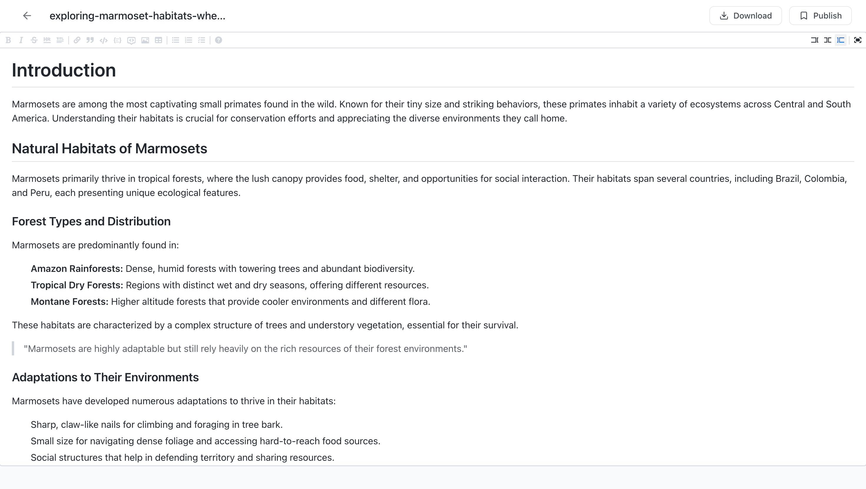 Content editor with live preview
